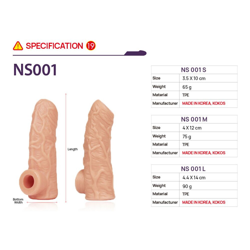 Насадка на член Kokos Nude Sleeve NS 001 L Насадка на член Kokos Nude Sleeve NS 001 L