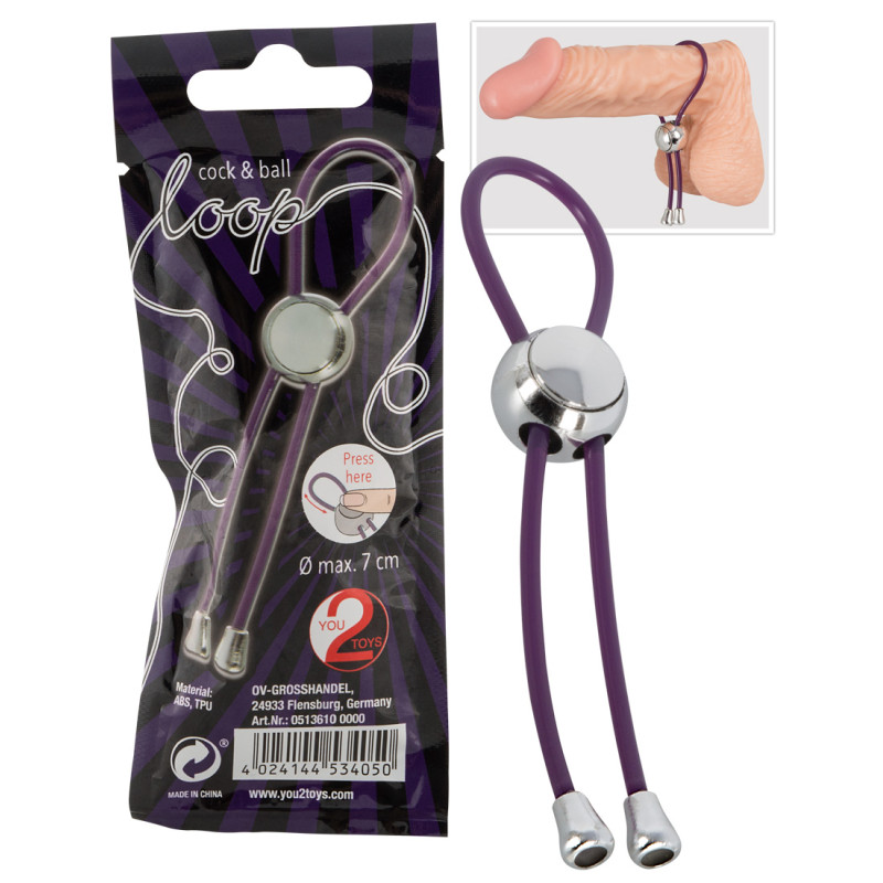 Эрекционная петля You2Toys Cock & Ball Loop Черная Эрекционная петля You2Toys Cock & Ball Loop Черная