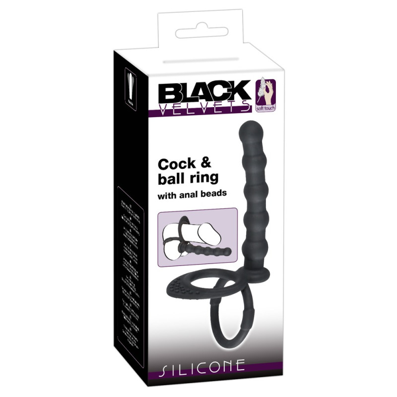 Насадка для двойного проникновения Black Velvets Cock & Ball Ring Насадка для двойного проникновения Black Velvets Cock & Ball Ring