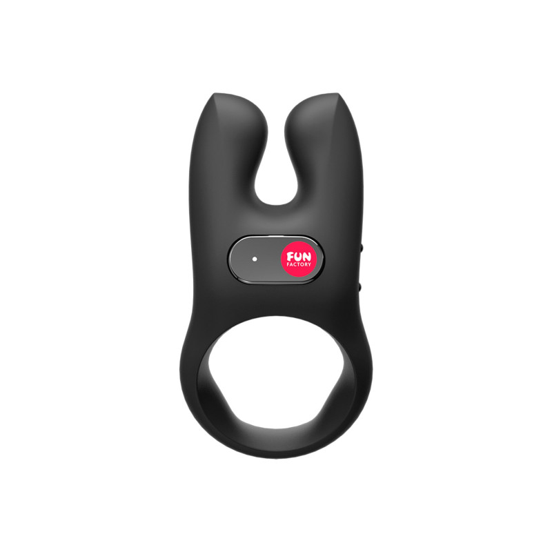 Эрекционное виброкольцо с двойной стимуляцией клитора Fun Factory NŌS black, 2 мотора Эрекционное виброкольцо с двойной стимуляцией клитора Fun Factory NŌS black, 2 мотора