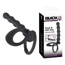 Насадка для двойного проникновения Black Velvets Cock & Ball Ring
