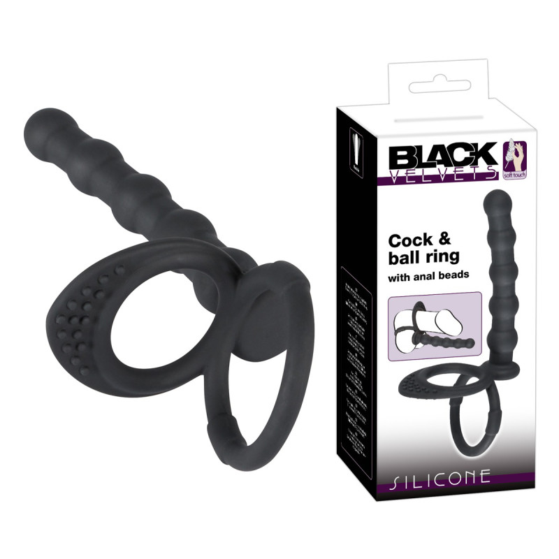 Насадка для двойного проникновения Black Velvets Cock & Ball Ring Насадка для двойного проникновения Black Velvets Cock & Ball Ring