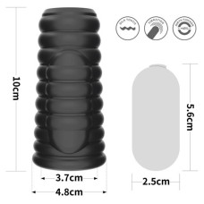 Насадка на член LoveToy Vibrating Wave Knights Ring Black