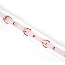 Нашийник з повідцем Liebe Seele White & Pink Fairy Goat Leather Collar