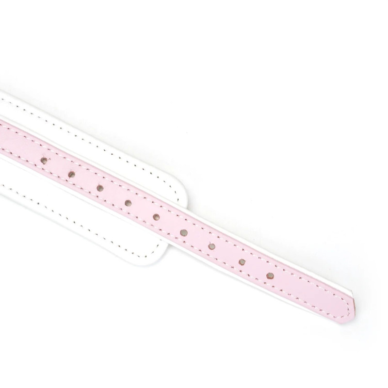 Ошейник с поводком Liebe Seele White & Pink Fairy Goat Leather Collar
