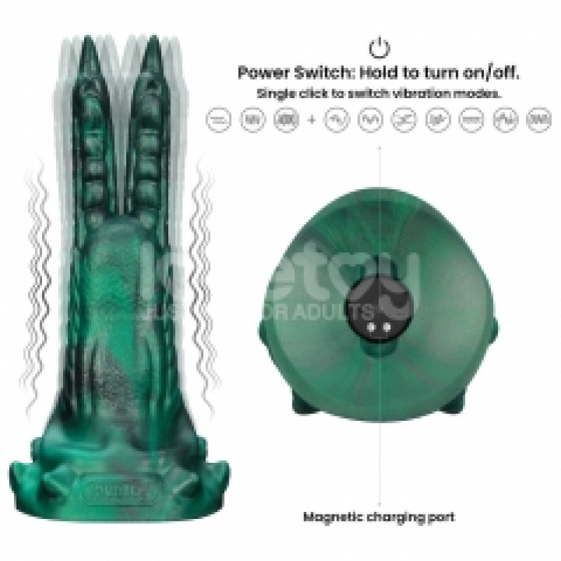 Вибростимулятор LoveToy DoubleLoveToyClaw Vibrating Silicone Dildo Savage Charm