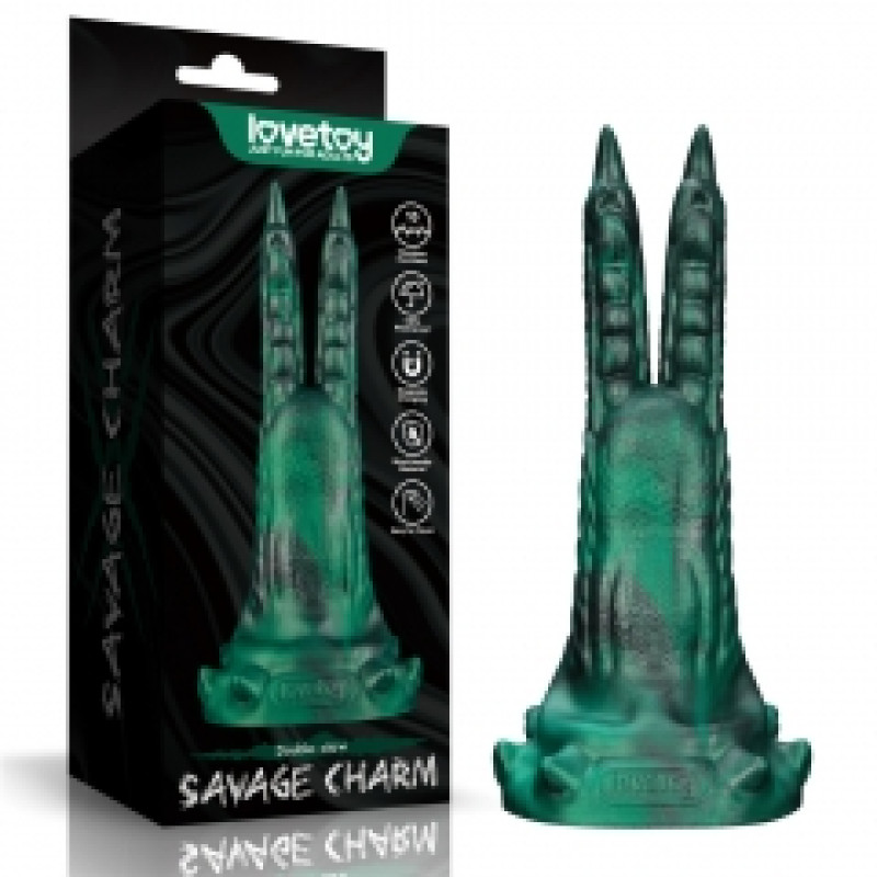 Вибростимулятор LoveToy DoubleLoveToyClaw Vibrating Silicone Dildo Savage Charm