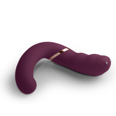 Двойной вибратор Rocks Off Gemini Burgundy, 2 мотора, по 10 режимов, сменное положение ручки