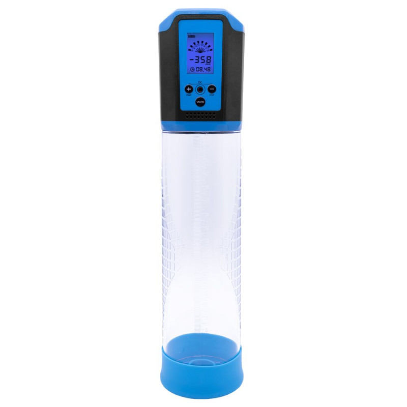 Автоматическая вакуумная помпа Men Powerup Passion Pump Blue, LED-табло, перезаряжаемая, 8 режимов Автоматическая вакуумная помпа Men Powerup Passion Pump Blue, LED-табло, перезаряжаемая, 8 режимов