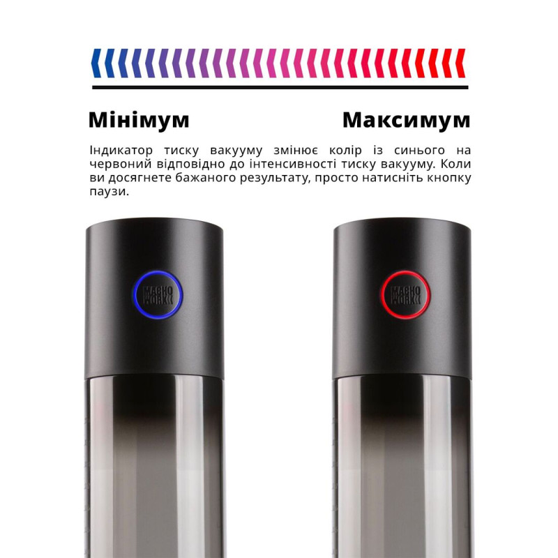 Автоматична вакуумна помпа Otouch MACHO WORK 1, 2 кільця 26 мм та 36 мм, LED-індикатор, до 20 см Автоматична вакуумна помпа Otouch MACHO WORK 1, 2 кільця 26 мм та 36 мм, LED-індикатор, до 20 см