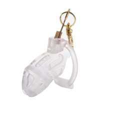 Клетка для пениса LOCKINK SEVANDA Plastic Penis Chastity Cage, прозрачная, 3 кольца разных размеров