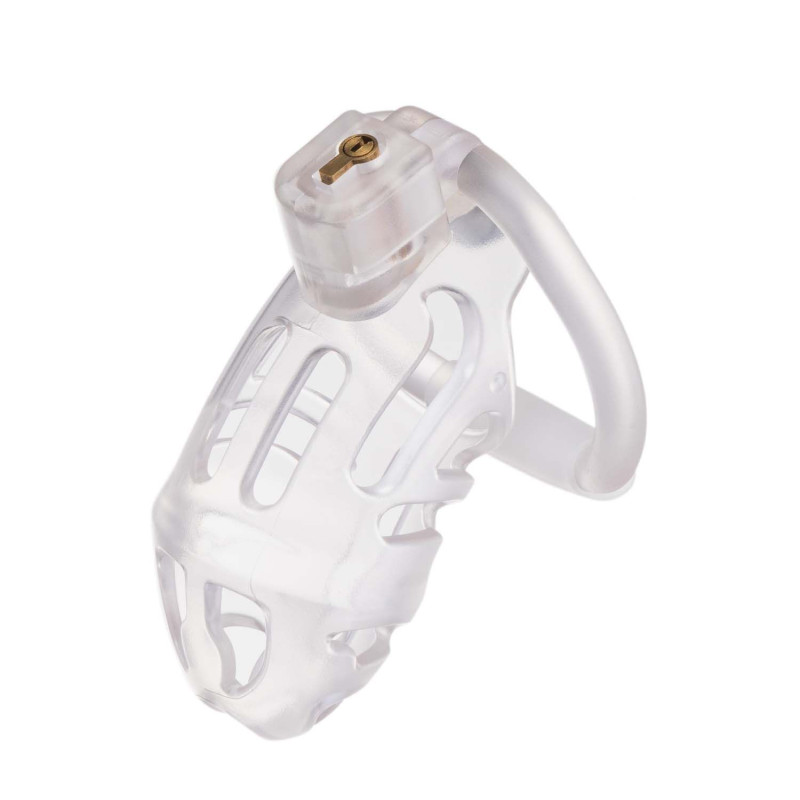 Клетка для пениса LOCKINK SEVANDA Plastic Penis Chastity Cage, прозрачная, 3 кольца разных размеров
