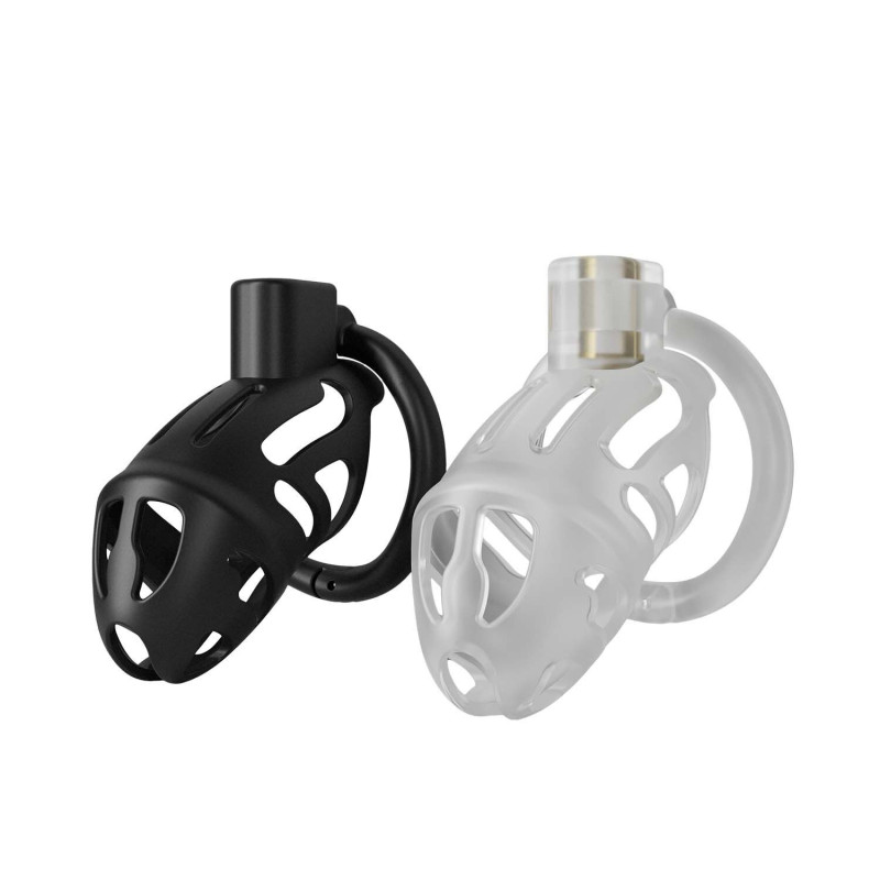 Клетка для пениса LOCKINK SEVANDA Plastic Penis Chastity Cage, черная, 3 кольца разных размеров