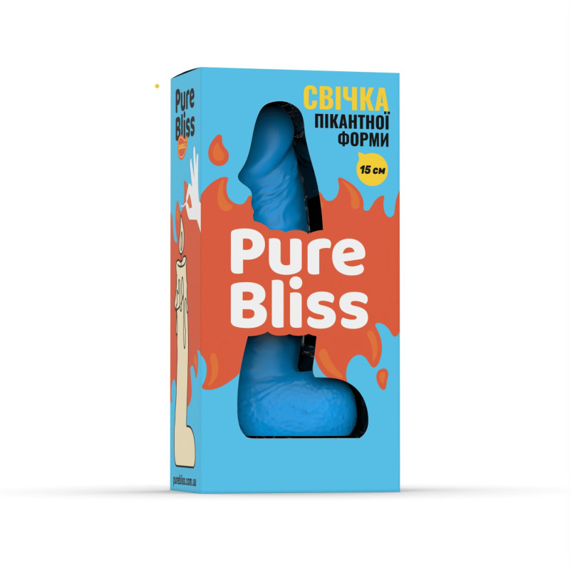 Свеча в виде члена Pure Bliss MINI Blue 15 см Свеча в виде члена Pure Bliss MINI Blue 15 см
