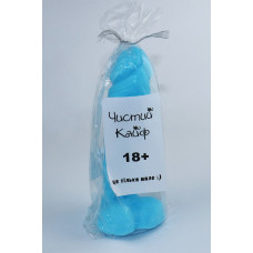 Крафтовое мыло-член с присоской Чистый Кайф M Голубое