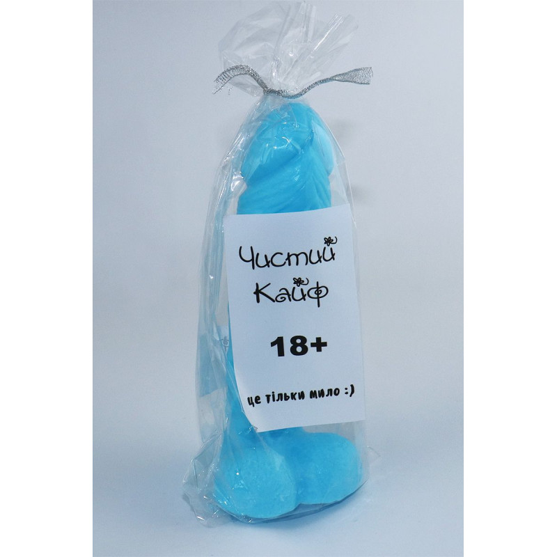 Крафтовое мыло-член с присоской Чистый Кайф M Голубое Крафтовое мыло-член с присоской Чистый Кайф M Голубое
