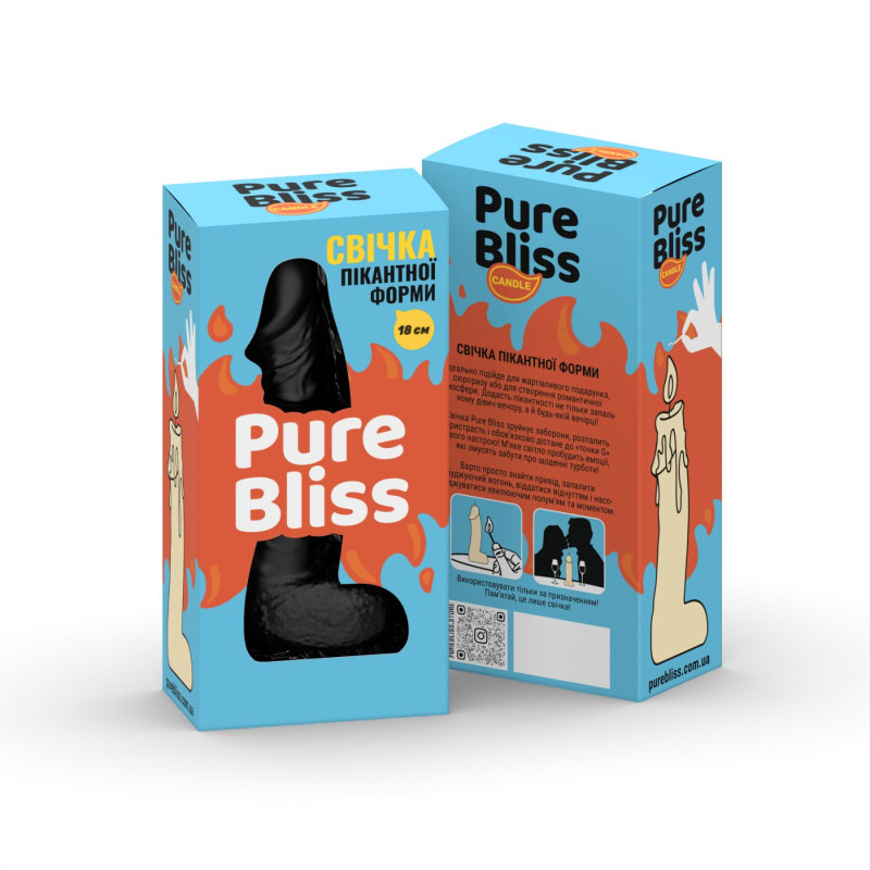 Свеча в виде члена Pure Bliss BIG Black 18 см Свеча в виде члена Pure Bliss BIG Black 18 см