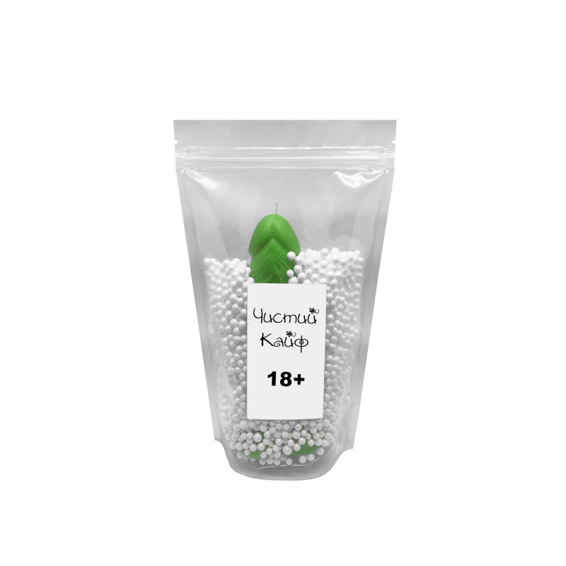 Свеча в виде члена Чистый Кайф Зеленая L Свеча в виде члена Чистый Кайф Зеленая L