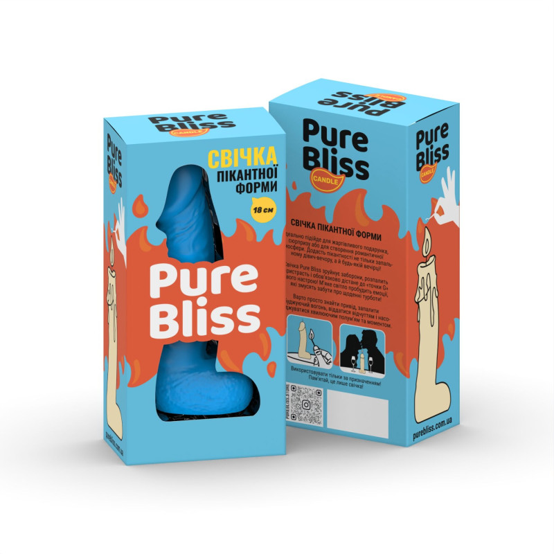 Свеча в виде члена Pure Bliss BIG Blue 18 см Свеча в виде члена Pure Bliss BIG Blue 18 см