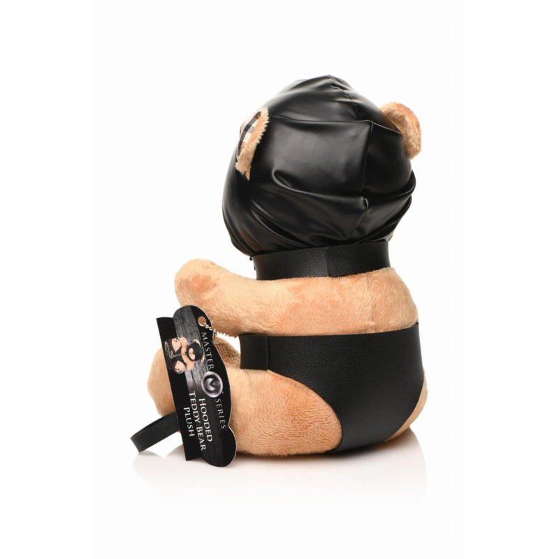 Плюшевий ведмедик HOODED Teddy Bear БДСМ у шкіряному капюшоні з повідцем, 23x16x12 см Плюшевий ведмедик HOODED Teddy Bear БДСМ у шкіряному капюшоні з повідцем, 23x16x12 см