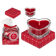 Свеча в стекле OOTB Heart, 8 х 8 см