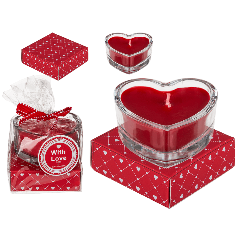 Свічка у склі OOTB Heart, 8 х 8 см