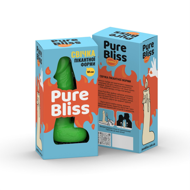 Свеча в виде члена Pure Bliss BIG Green 18 см Свеча в виде члена Pure Bliss BIG Green 18 см