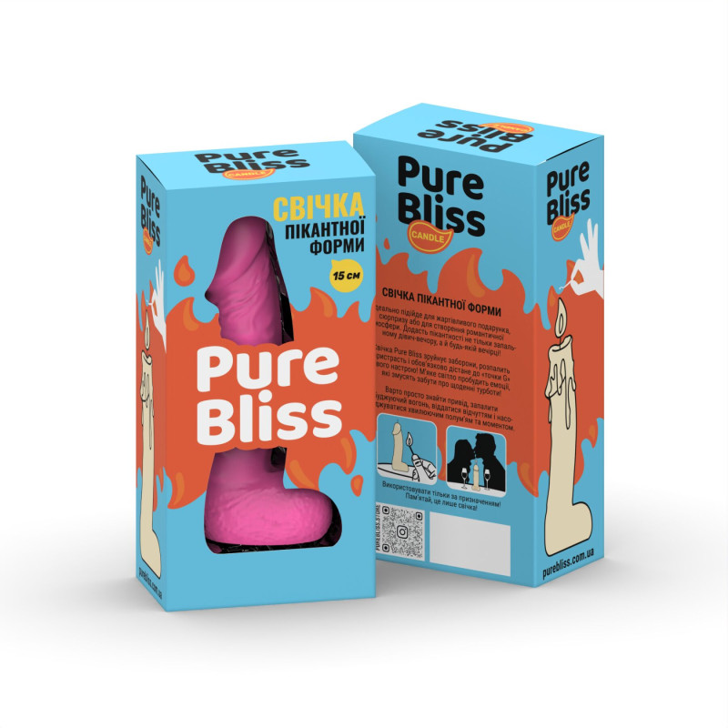 Свеча в виде члена Pure Bliss MINI Pink 15 см Свеча в виде члена Pure Bliss MINI Pink 15 см