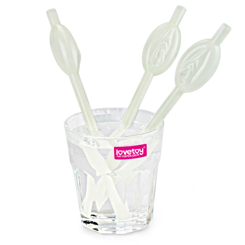 Трубочки LoveToy Glow in the Dark Pussy Straws 9 шт Трубочки LoveToy Glow in the Dark Pussy Straws 9 шт