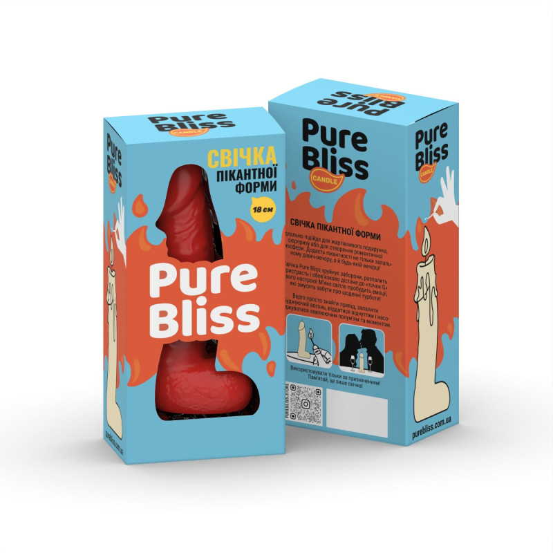 Свеча в виде члена Pure Bliss BIG Red 18 см Свеча в виде члена Pure Bliss BIG Red 18 см