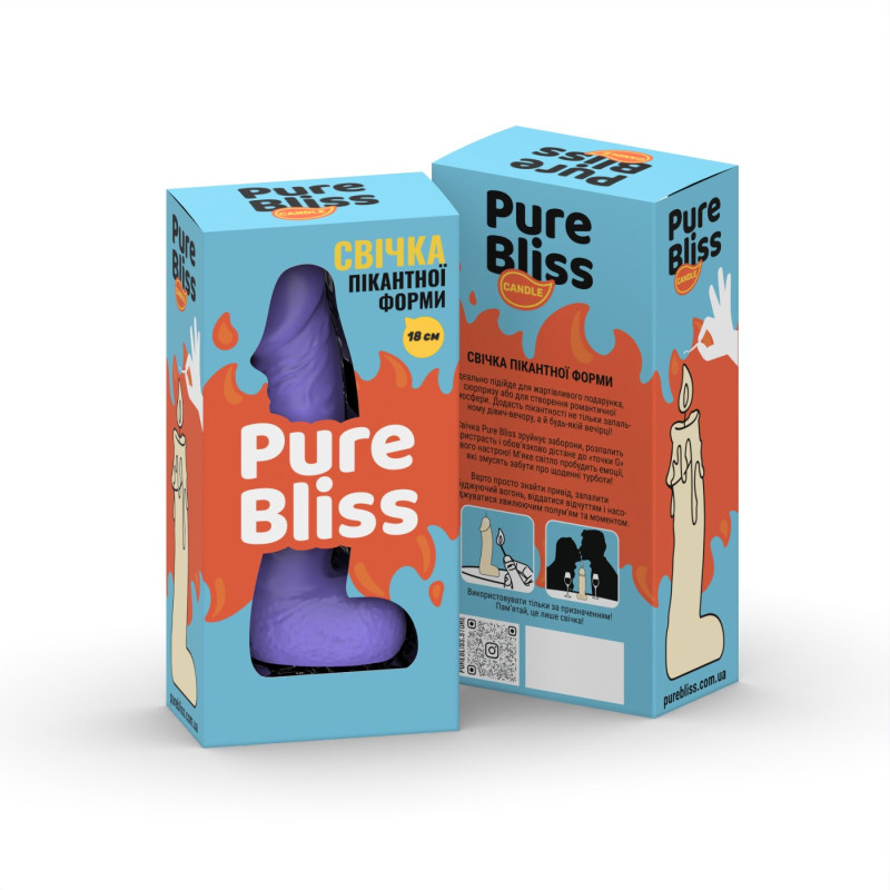Свеча в виде члена Pure Bliss BIG Violet 18 см Свеча в виде члена Pure Bliss BIG Violet 18 см