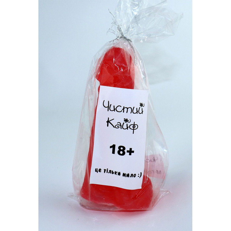Крафтовое мыло-член с присоской Чистый Кайф M Красное Крафтовое мыло-член с присоской Чистый Кайф M Красное
