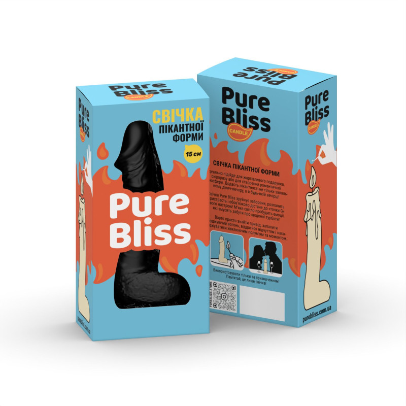 Свеча в виде члена Pure Bliss MINI Black 15 см Свеча в виде члена Pure Bliss MINI Black 15 см