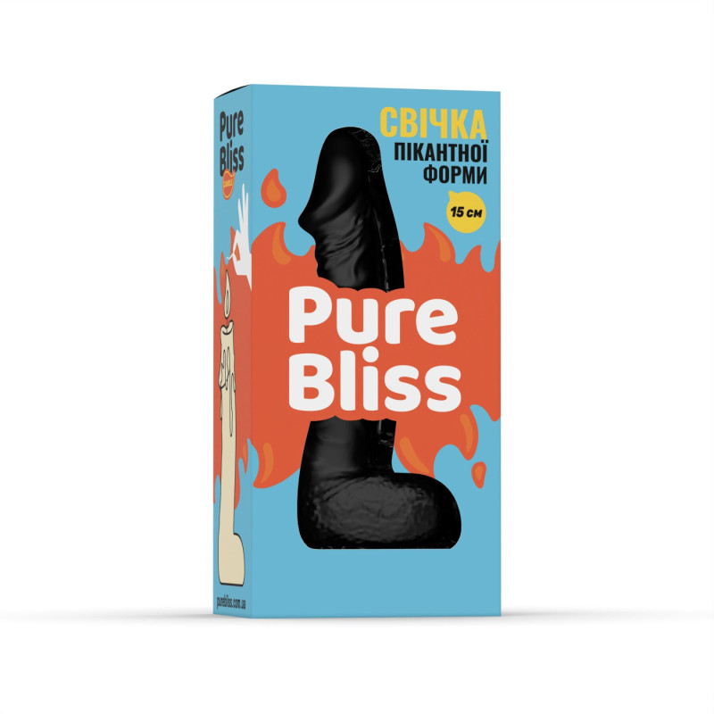 Свеча в виде члена Pure Bliss MINI Black 15 см Свеча в виде члена Pure Bliss MINI Black 15 см
