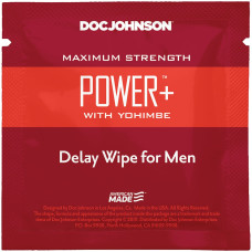 Пролонгирующая салфетка Doc Johnson Power + Delay Wipe For Men с экстрактом йохимбе