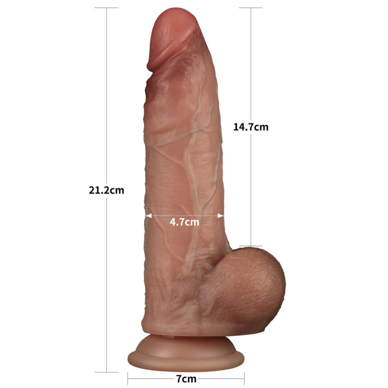 Фаллоимитатор LoveToy Sliding Skin Pro Dual Layer Silicone Dong 8.5 Flesh #1