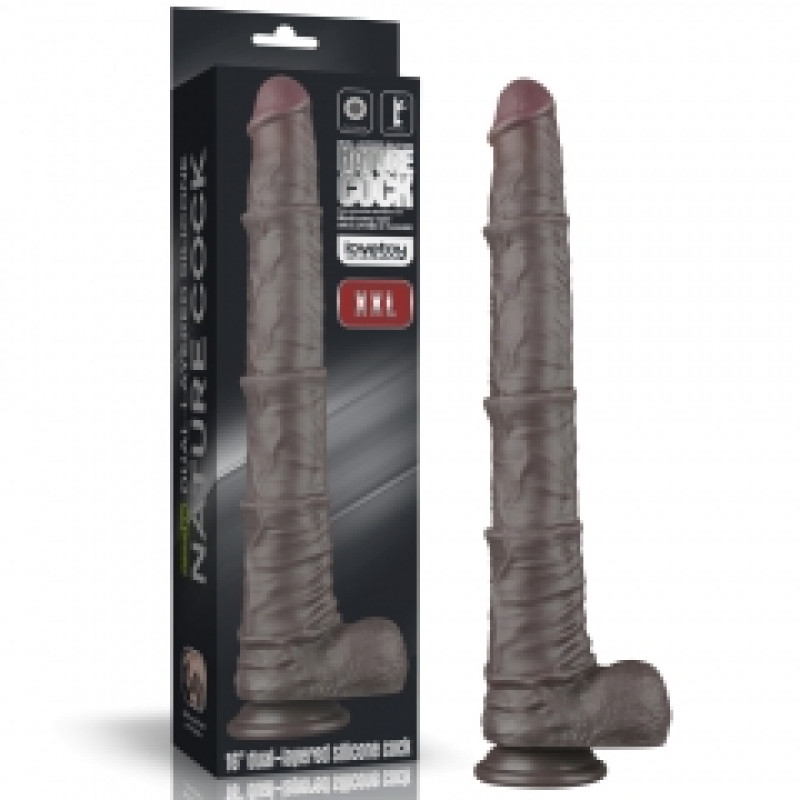 Фаллоимитатор LoveToy Dual Layered Bendable Silicone Cock XXL 16 Black