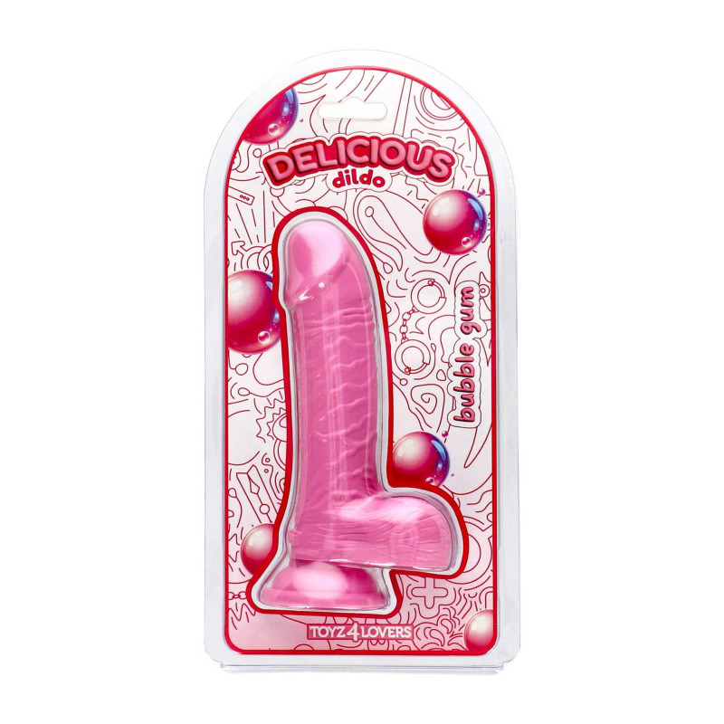 Фаллоимитатор с ароматом жвачки Toyz4lovers Delicious Dildo Bubble Gum, 18 см