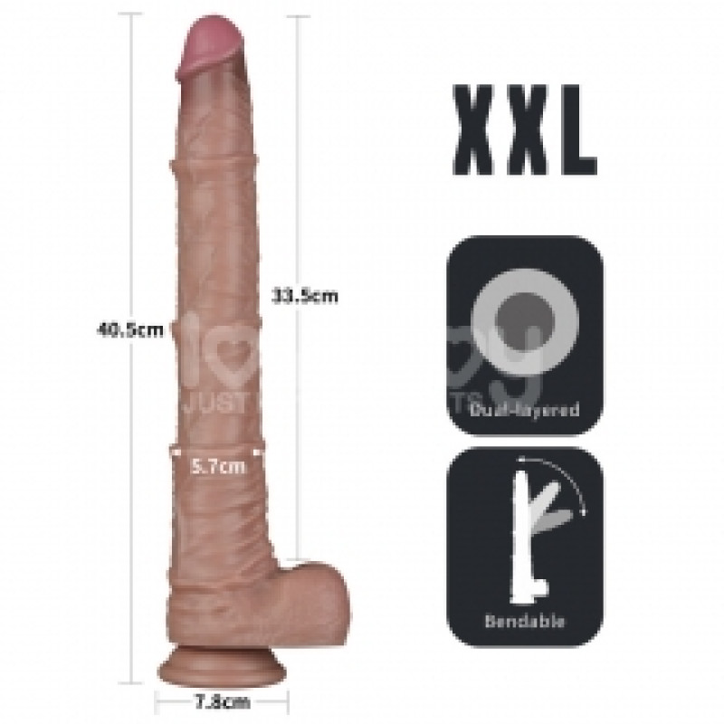 Фаллоимитатор LoveToy Dual Layered Bendable Silicone Cock XXL 16 Flesh