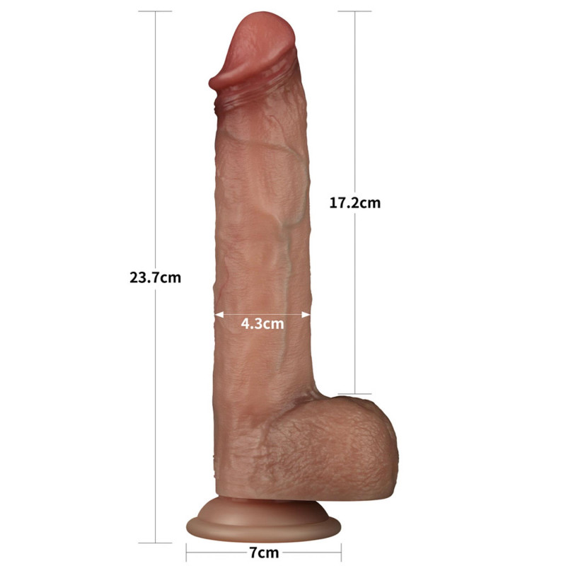 Фаллоимитатор LoveToy Sliding Skin Pro Dual Layer Silicone Dong 9 Flesh
