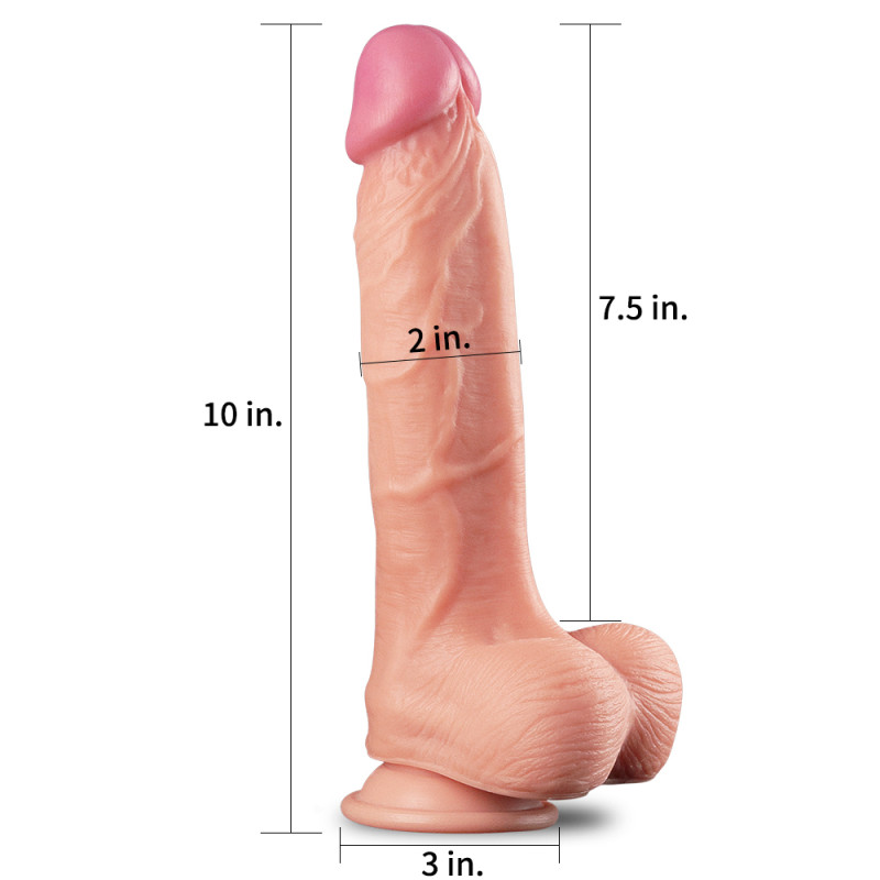 Фаллоимитатор LoveToy DualLoveToyLayered Silicone Cock 10 Flesh #1