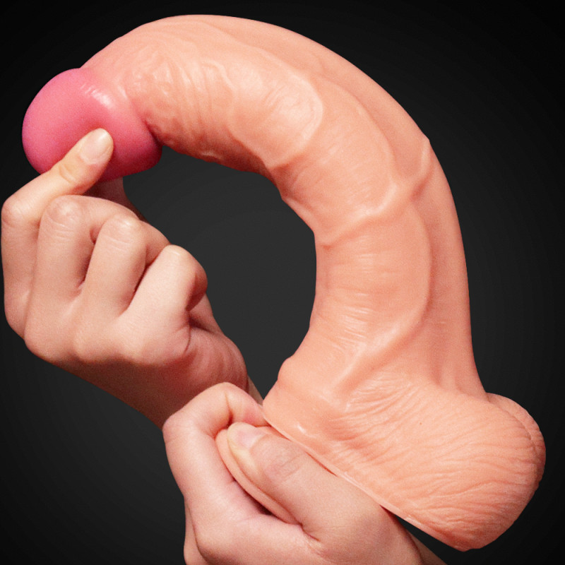 Фаллоимитатор LoveToy DualLoveToyLayered Silicone Cock 10 Flesh #1