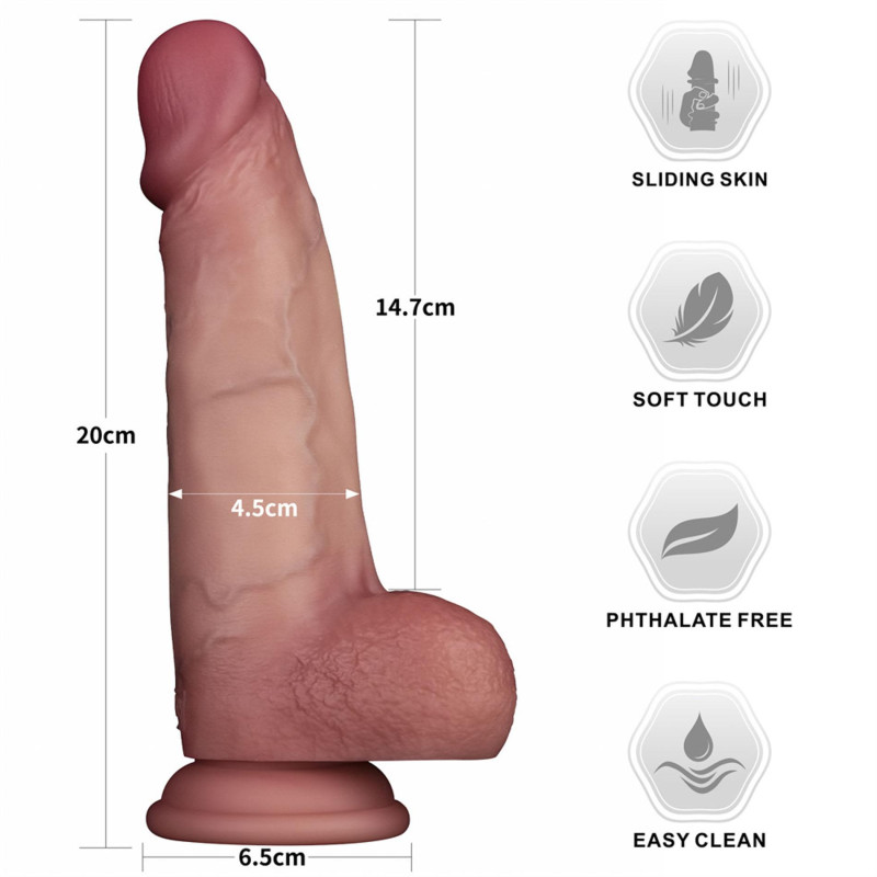 Фаллоимитатор LoveToy Sliding Skin Pro II Dual Layer Silicone Dong 8 Flesh