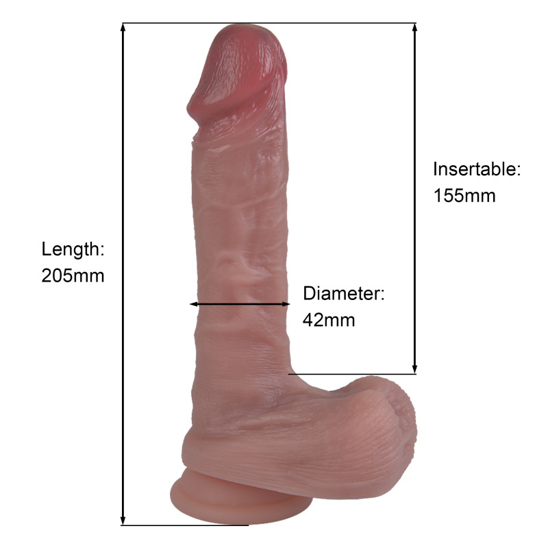 Фаллоимитатор Erospace Natural Play Silicone Dildo D2, 20.6 см