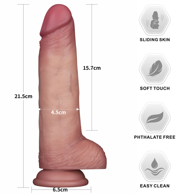 Фаллоимитатор LoveToy Sliding Skin Pro II Dual Layer Silicone Dong 8.5 Flesh