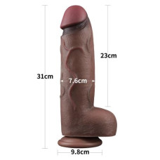 Фаллоимитатор LoveToy DualLoveToyLayered Silicone Cock XXL 12 Brown