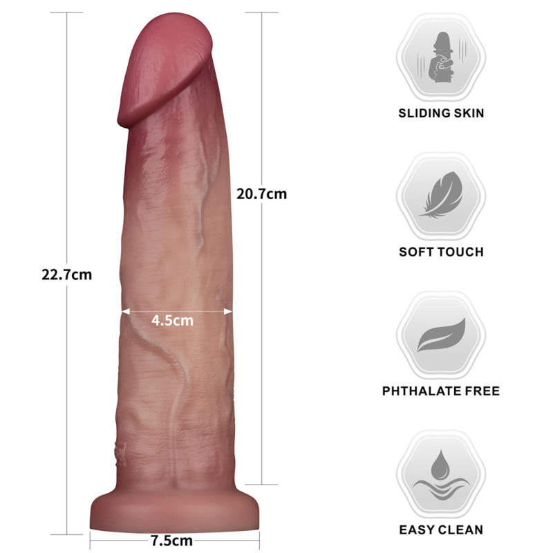 Фаллоимитатор LoveToy Sliding Skin Pro II Dual Layer Silicone Dong 9 Flesh