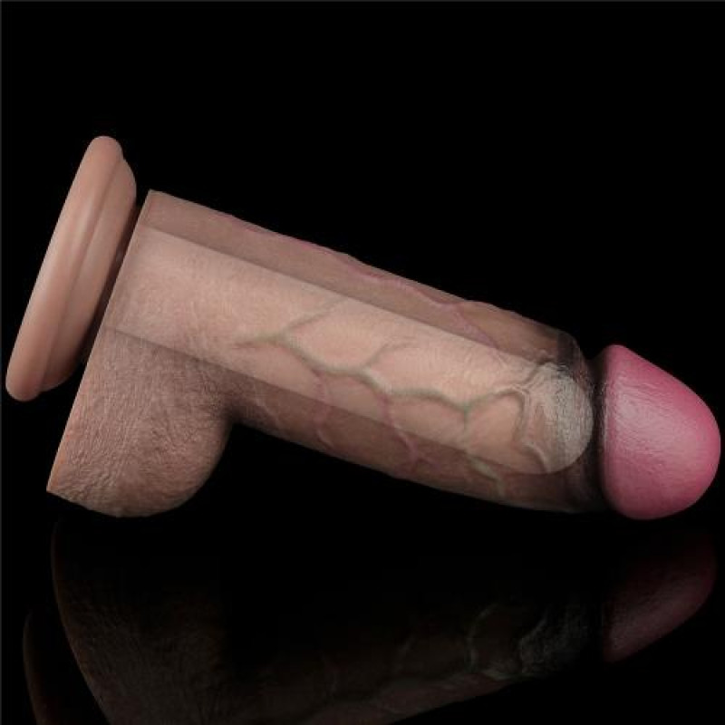 Фаллоимитатор LoveToy DualLoveToyLayered Silicone Cock XXL 9.5 Brown