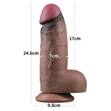 Фаллоимитатор LoveToy DualLoveToyLayered Silicone Cock XXL 9.5 Brown