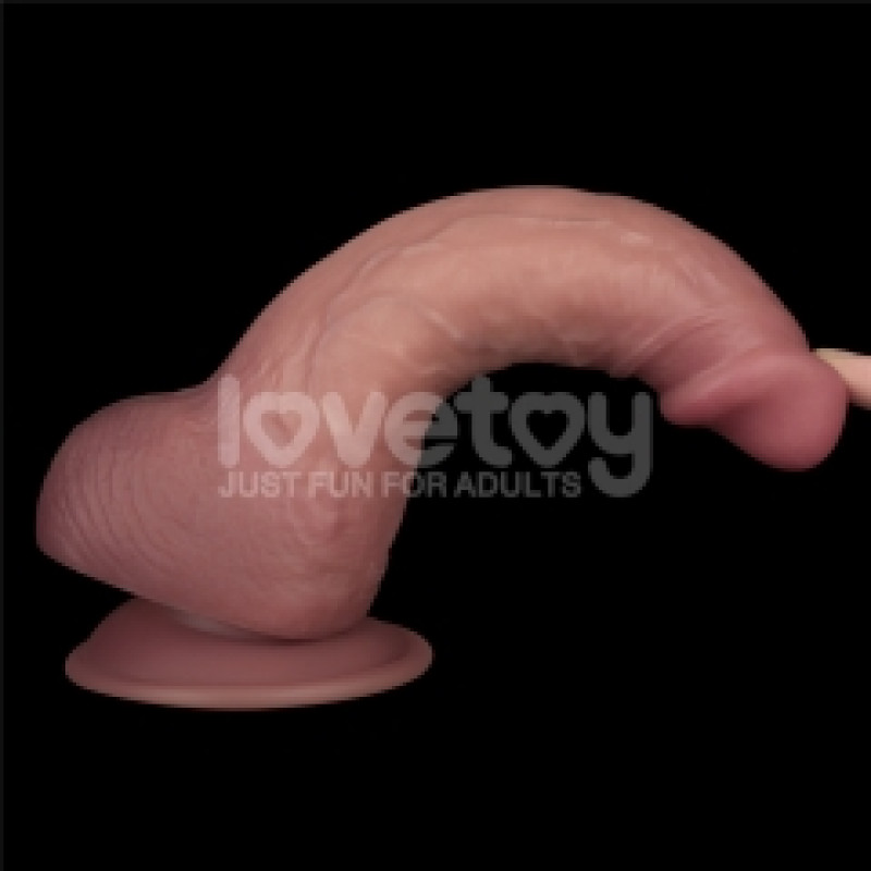 Реалистичный вибратор LoveToy Vibrating Dual Density Power Cock 8.5